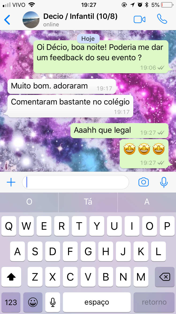 Depoimento Aniver infantil