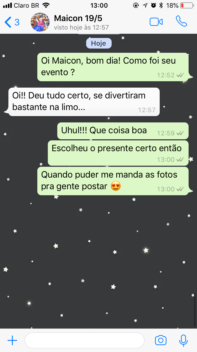 Depoimento Aniversário - passeio 2h